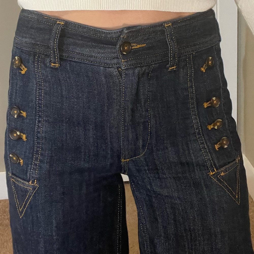 Pilcro by Anthropologie Wide Leg Sailor Jeans
